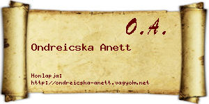 Ondreicska Anett névjegykártya